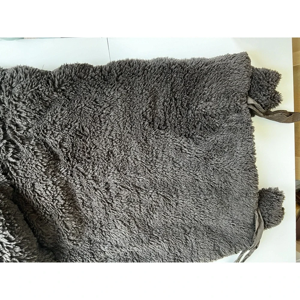 Pottery Barn Kids Moose Plush Sleeping Bag Brown Lined in Red Gingham